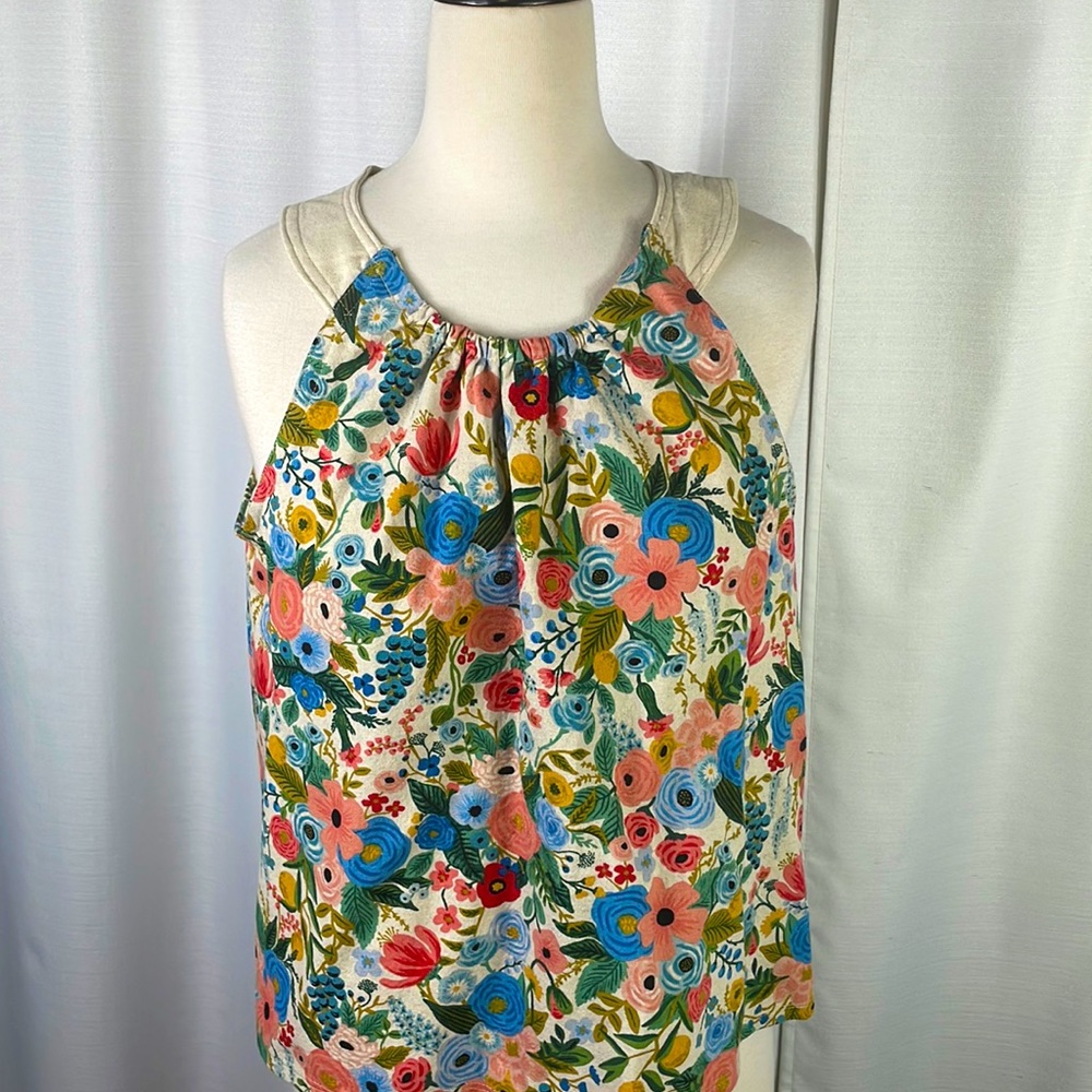 Rifle Paper Company Fabric Linen Halter Top M